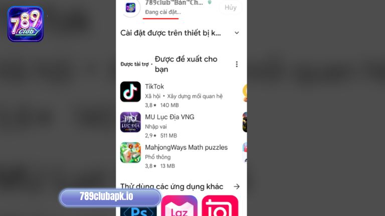 Chờ app c&agrave;i đặt tr&ecirc;n thiết bị