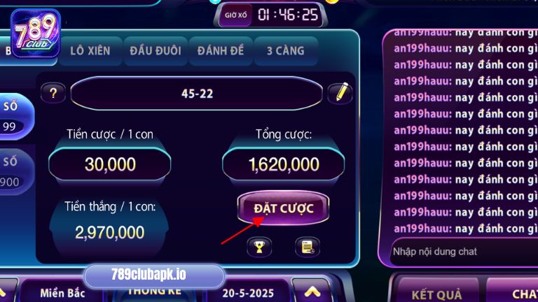 Đặt cược để hoàn tất quá trình chốt số