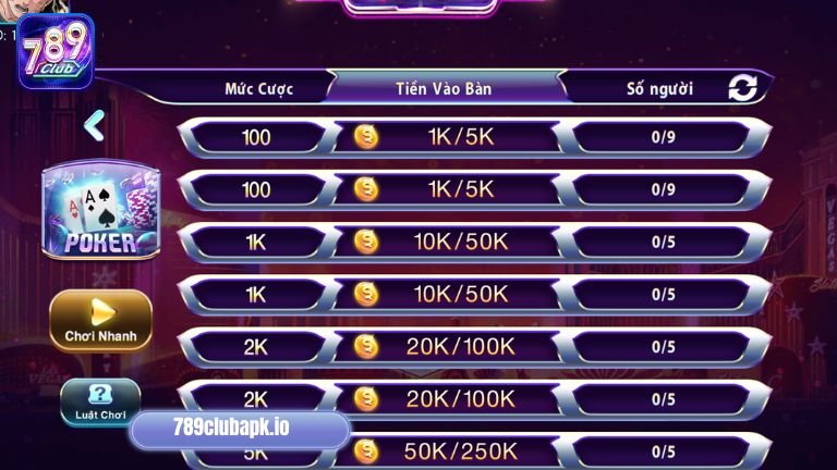 Luật chơi Poker đơn giản, vận h&agrave;nh theo 4 v&ograve;ng