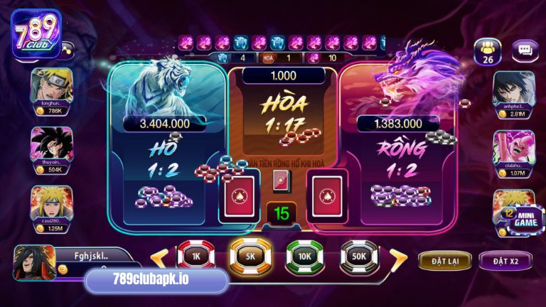 Rồng Hổ 789Club c&oacute; luật chơi đơn giản c&ugrave;ng bảng trả thưởng r&otilde; r&agrave;ng