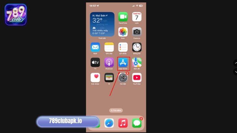 Thực hiện mở&nbsp; phần App Store c&oacute; tr&ecirc;n thiết bị